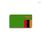 Broche drapeau Zambie en métal émaillé coloré