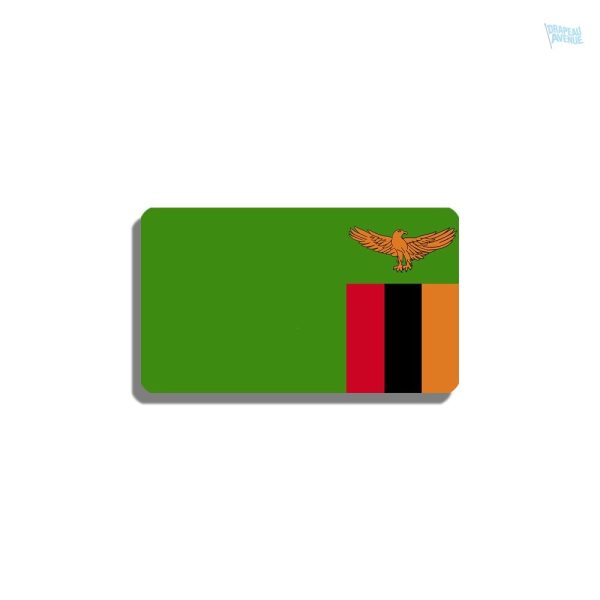 Broche drapeau Zambie en métal émaillé coloré
