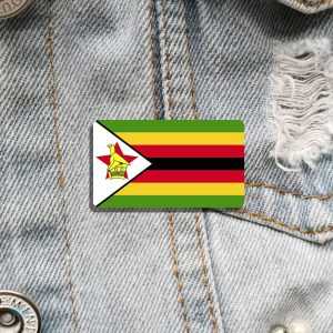Broche colorée aux motifs du drapeau zimbabwéen