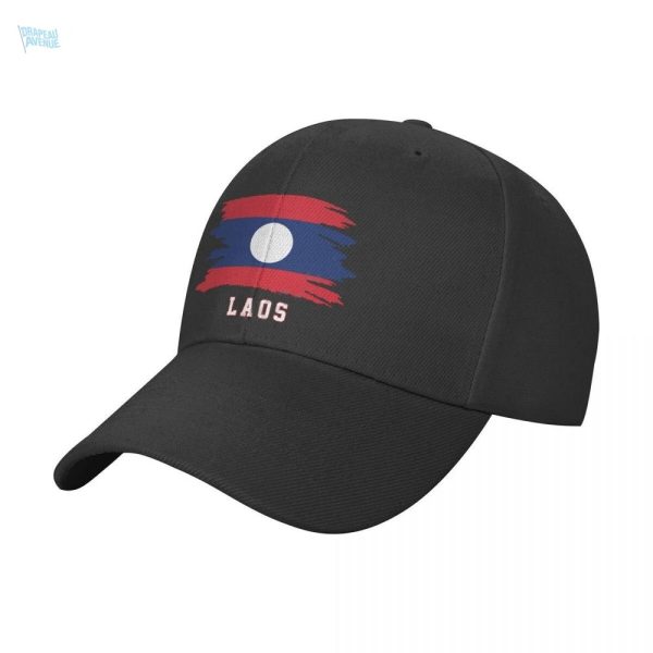 Casquette drapeau du Laos en tissu coloré et léger