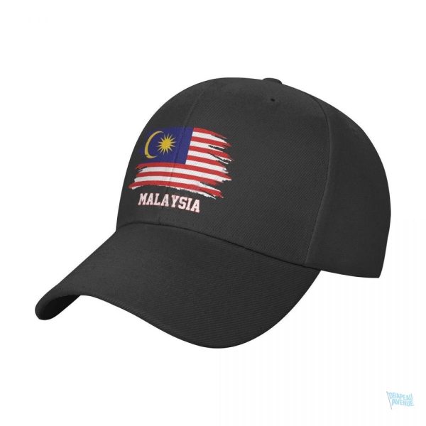 Casquette drapeau Malaisie avec motifs nationaux colorés