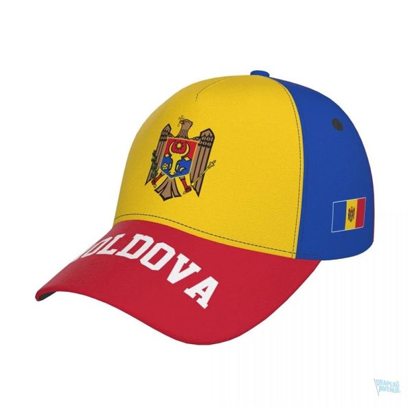 Casquette intégrale avec le drapeau de la Moldavie
