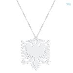 Collier aigle argent Albanie, symbole national élégant