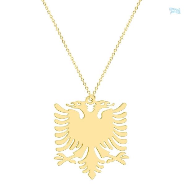 Collier aigle Albanie en couleur or