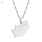 Collier argent carte Afrique du Sud
