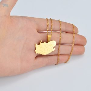 Accessoire tendance représentant l'Afrique du Sud en or