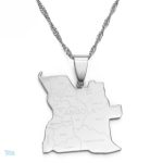 Collier carte Angola en argent