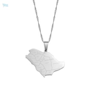 Collier carte Arabie Saoudite en argent