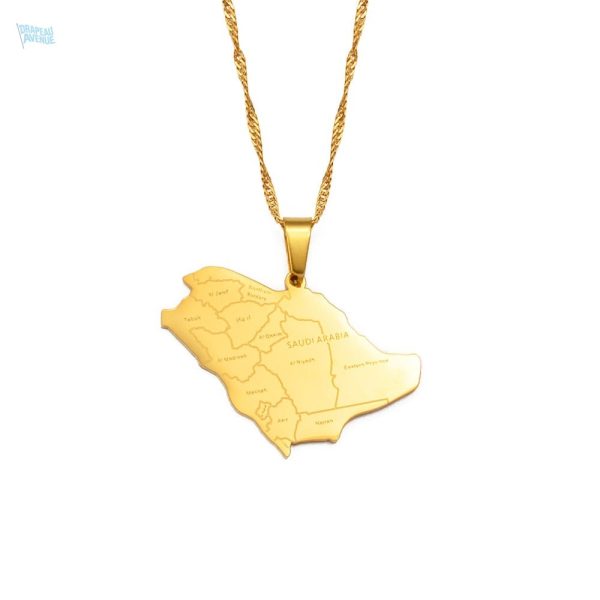 Collier carte Arabie Saoudite en or