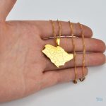 Accessoire élégant carte Arabie Saoudite en couleur or