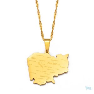 Collier Cambodge en couleur or, symbole du patrimoine cambodgien