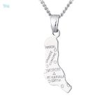 Collier argent avec motif carte des Comores