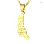 Collier carte Comores en couleur or