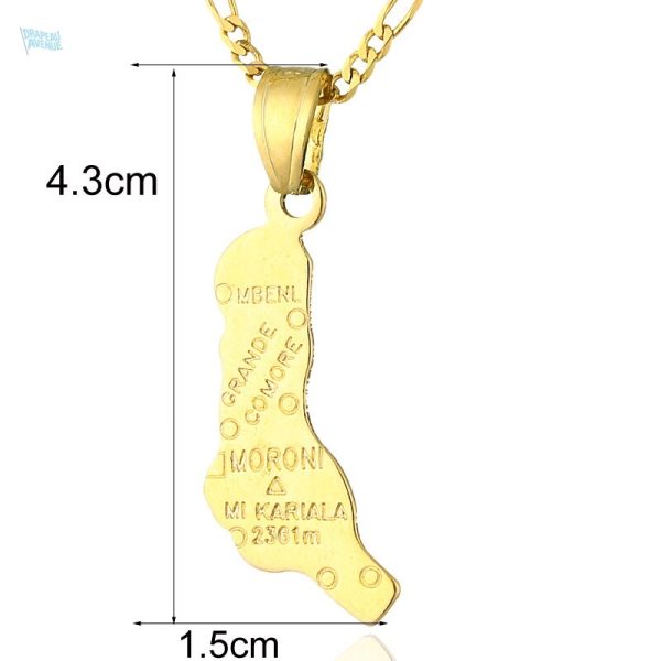 Bijou en or représentant la carte des Comores