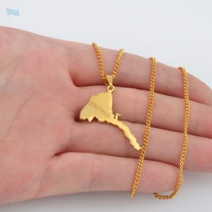 Accessoire unique, collier Érythrée en couleur or, style moderne