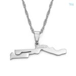 Collier Gambie en argent avec design carte du pays