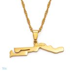Collier or avec carte du drapeau Gambie