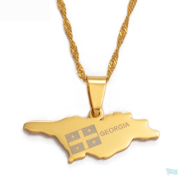 Collier carte Géorgie en bijou symbolique