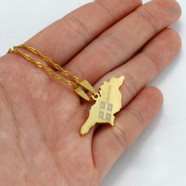 Drapeau Géorgie collier élégant et unique en design