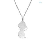Collier argent avec motif du drapeau de la Guyana