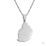 Collier argent carte Île Maurice, symbole de l'île