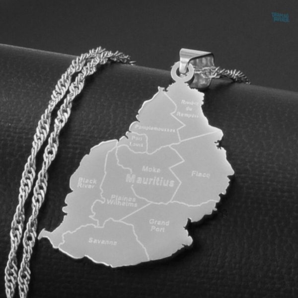 Bijou représentant le drapeau de Maurice, en couleur argent