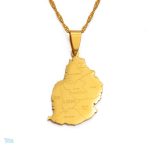 Collier carte Île Maurice en or élégant et distinctif