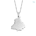 Collier carte Inde en argent