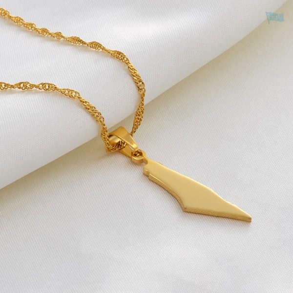 Bijou or représentant la carte d'Israël, design unique