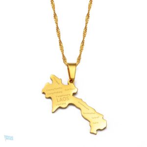 Collier Laos couleur or, accessoire élégant pour les passionnés