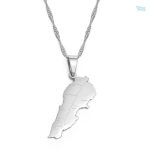 Collier carte Liban en argent élégant et symbolique