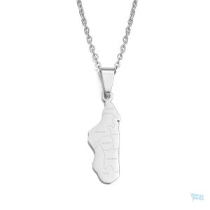 Collier carte Madagascar en argent