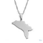 Collier carte Moldavie en argent
