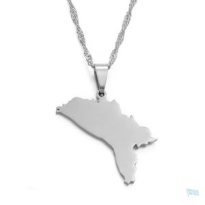 Collier carte Moldavie en argent