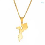 Collier carte Mozambique, accessoire inspiré du drapeau