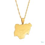 Collier carte Nigeria en métal élégant et unique