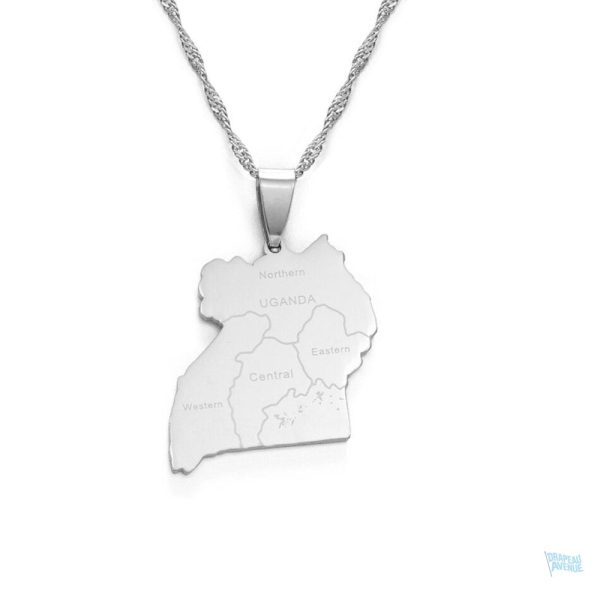 collier-carte-ouganda-couleur-argent-1 Collier argent représentant la carte de l'Ouganda