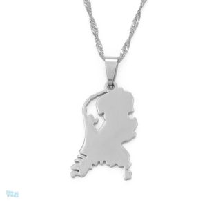 Collier argent carte des Pays-Bas