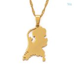Collier or avec carte des Pays-Bas
