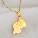 Bijou représentant la carte du Rwanda, élégant et unique