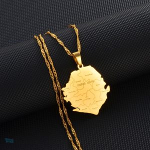 Drapeau Sierra Leone en collier doré élégant