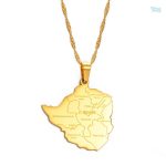 Collier or carte du Zimbabwe élégant et moderne