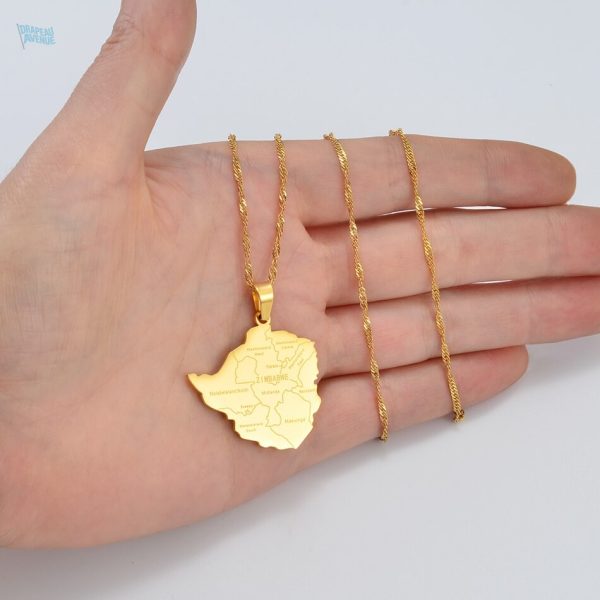 Accessoire unique inspiré de la carte du Zimbabwe