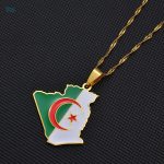 Collier tendance avec motif drapeau d'Algérie, style unique