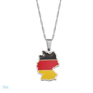 Collier drapeau Allemagne en argent