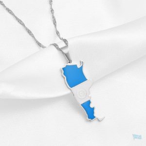 Drapeau Argentine en collier argent, bijou symbolique