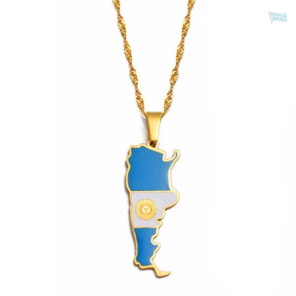 Collier drapeau Argentine en or élégant et distinctif