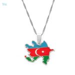 Collier argent représentant le drapeau de l'Azerbaïdjan