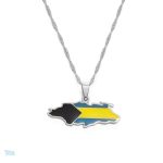 Collier argent avec drapeau des Bahamas