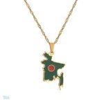 Collier drapeau Bangladesh en or